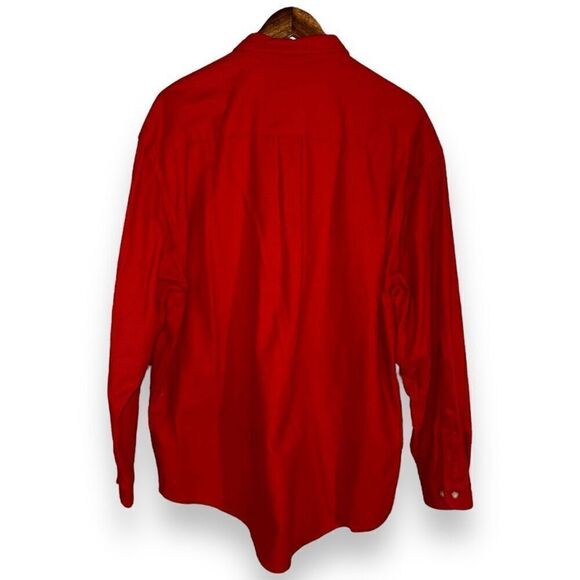 Eddie Bauer Crimson Red Chamois Flannel Sport Shirt L - Picture 7 of 7